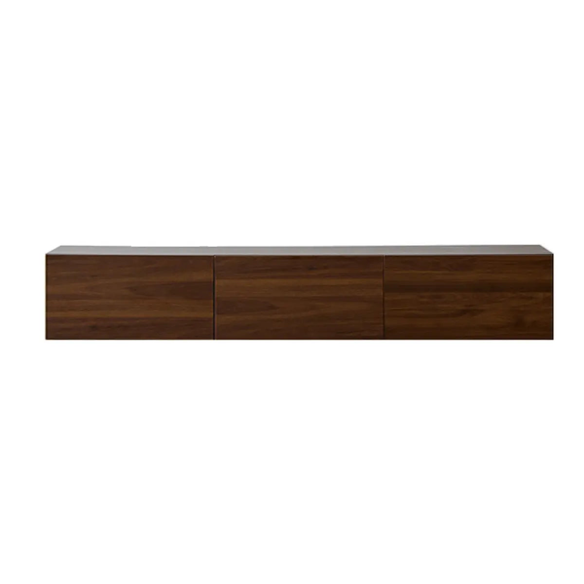 Dark Walnut Wood Cabinet Door Long Rectangle TV Stand Image - 8