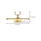 Decorative Antler Design Gold LED Vanity Light #size