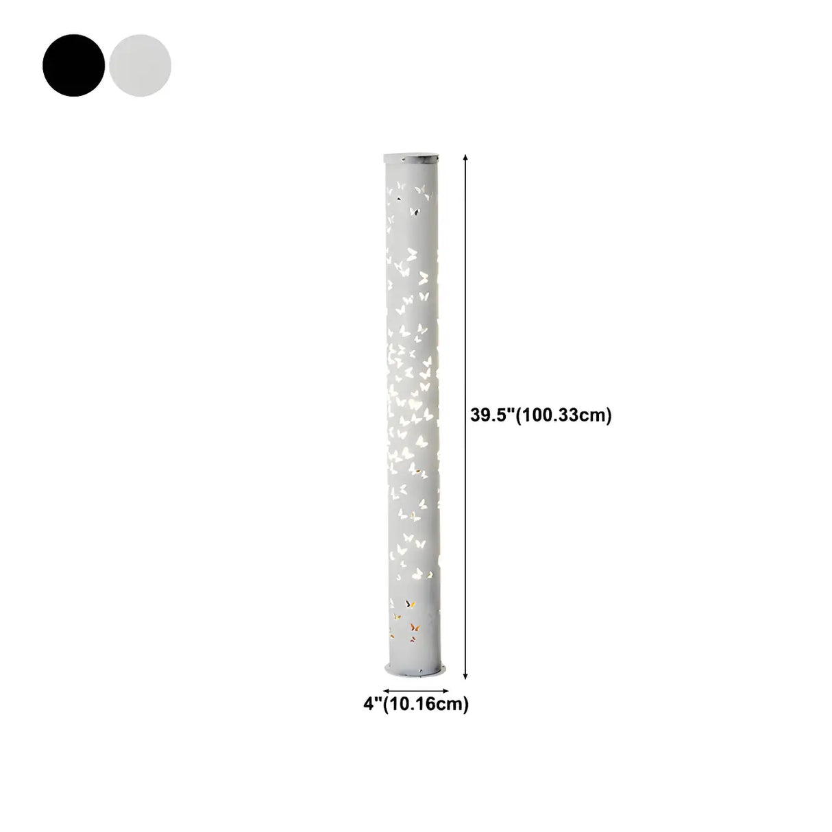 Decorative Butterfly Pattern Cylinder Metal Floor Lamp Image - 19