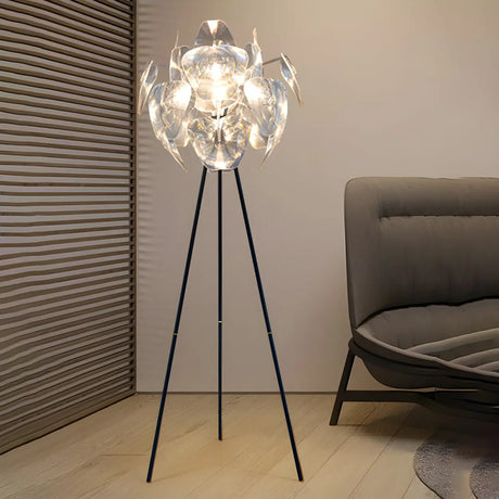 Decorative Clear Multi-storey Shade Metal Floor Lamp Image - 2