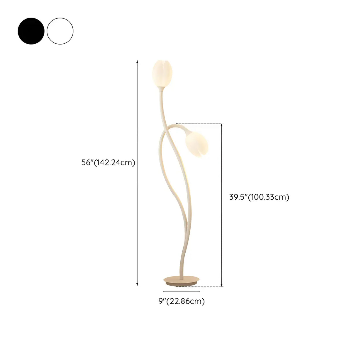 Decorative Dual White Flower Shade Metal Floor Lamp 