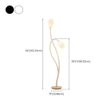 Decorative Dual White Flower Shade Metal Floor Lamp #size