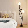 Decorative Dual White Flower Shade Metal Floor Lamp Image - 3