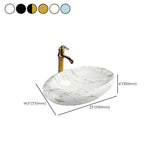 Decorative Gold Trim Oval Ceramic Bathroom Vessel Sink #size