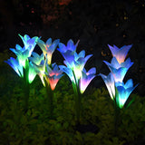 Decorative Plastic Lily Bouquet LED Landscape Lighting Image - 3