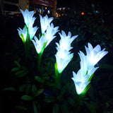 Decorative Plastic Lily Bouquet LED Landscape Lighting Image - 4