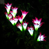 Decorative Plastic Lily Bouquet LED Landscape Lighting Image - 6