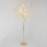 Decorative Postmodern Crystal Tree LED Gold Floor Lamp Image - 2