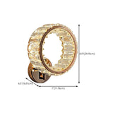 Decorative Ring Clear Crystal Gold Metal Wall Sconce #size