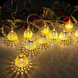 Decorative Warm Beige Bell LED Christmas String Lights Image - 1