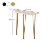 Demilune Pine Wood Gold Metal Three Legs Console Table #size