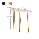 Demilune Pine Wood Gold Metal Three Legs Console Table Image - 11