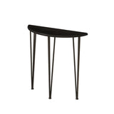 Demilune Pine Wood Gold Metal Three Legs Console Table Image - 5