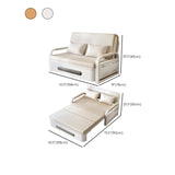 Detachable Mattress White Storage Futon Sofa with Cushions Image - 21