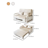 Detachable Mattress White Storage Futon Sofa with Cushions Image - 25