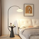 Diamond-Shaped Simple Arched Floor Lamp with Storage Image - 9