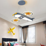 Dimmable Kids Room Airplane Ceiling Fan with LED Light Image - 1