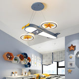 Dimmable Kids Room Airplane Ceiling Fan with LED Light Image - 2