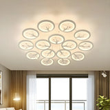 Dimmable Round Branch Flush Mount Ceiling Light 5-Light Image - 12