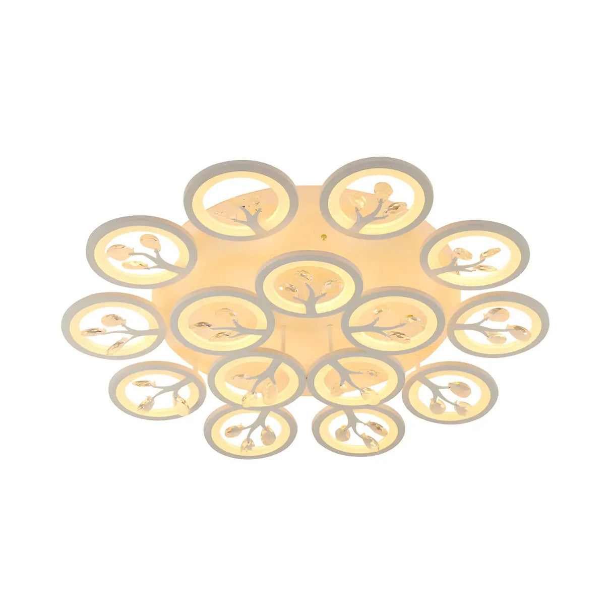 Dimmable Round Branch Flush Mount Ceiling Light 5-Light Image - 16