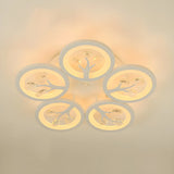 Dimmable Round Branch Flush Mount Ceiling Light 5-Light Image - 2