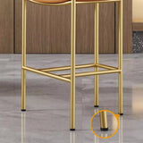 Dining Orange Rectangle Faux Leather Metal Bar Stool Image - 8