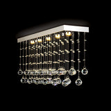 Dining Rectangle Crystal Bead Pendant Flush Mount Light Image - 6