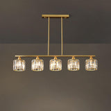 Dining Room 6-Light Cylinder Crystal Chandelier Light Image - 3