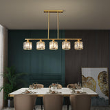 Dining Room 6-Light Cylinder Crystal Chandelier Light Image - 6