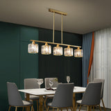 Dining Room 6-Light Cylinder Crystal Chandelier Light Image - 7