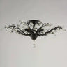 Dining Room Black Branch Crystal Semi-Flush Mount Light Image - 7