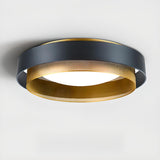 Dining Room Black Double Circle Flush Mount Light Image - 10