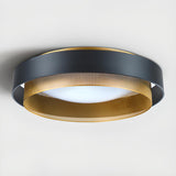 Dining Room Black Double Circle Flush Mount Light Image - 11