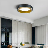 Dining Room Black Double Circle Flush Mount Light Image - 2