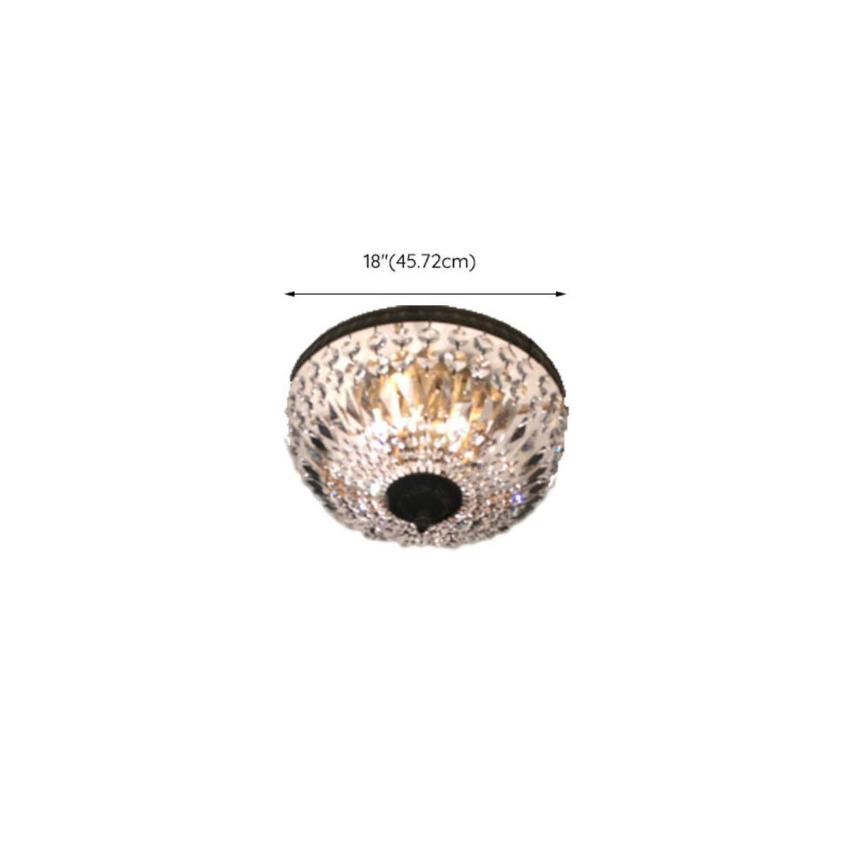 Dining Room Gold Crystal Flush Mount Ceiling Light Image - 14