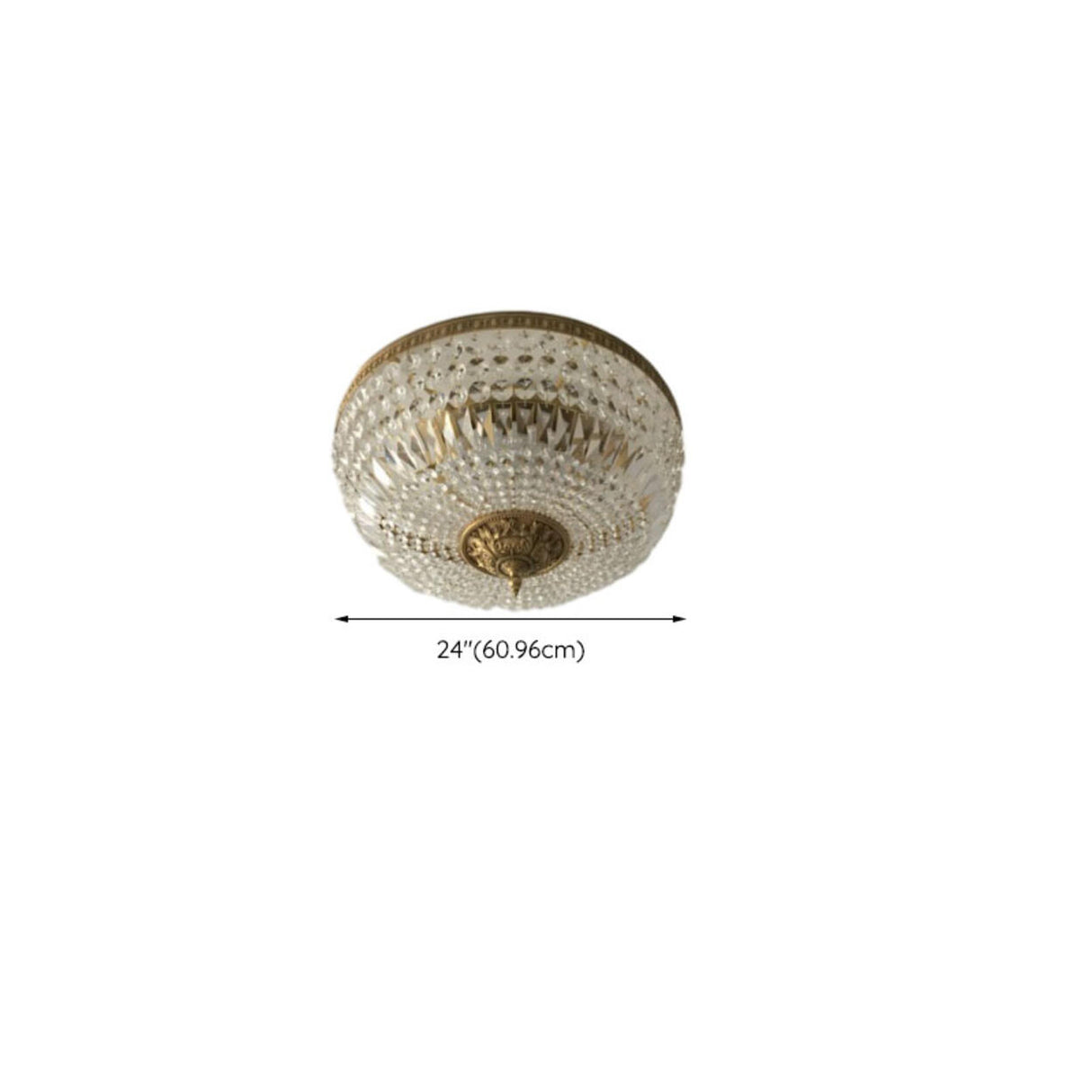 Dining Room Gold Crystal Flush Mount Ceiling Light Image - 15