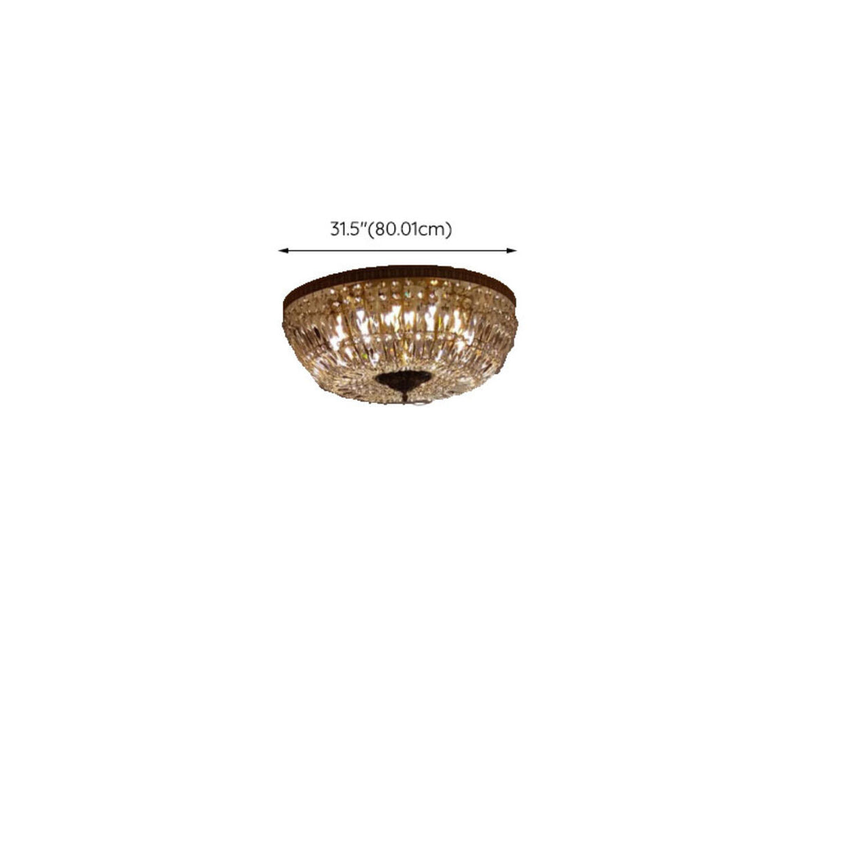 Dining Room Gold Crystal Flush Mount Ceiling Light Image - 16