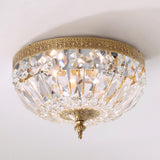 Dining Room Gold Crystal Flush Mount Ceiling Light Image - 2