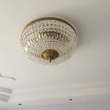 Dining Room Gold Crystal Flush Mount Ceiling Light Image - 7