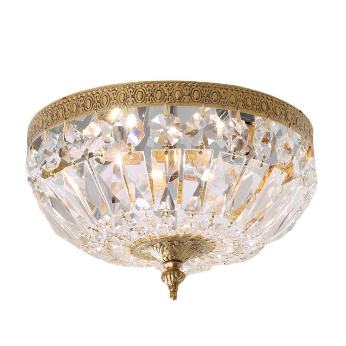 Dining Room Gold Crystal Flush Mount Ceiling Light Image - 8