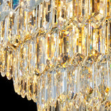 Dining Room Gold Multi-Tiered Crystal Flush Mount Light Image - 9