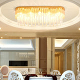 Dining Room Golden Icicle Crystal Flush Mount Light Image - 1