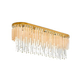 Dining Room Golden Icicle Crystal Flush Mount Light Image - 3