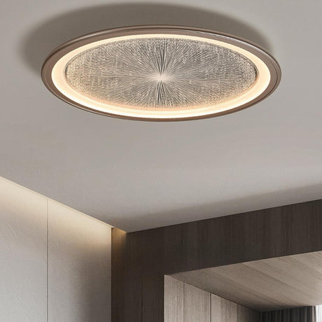 Dining Room Metal LED Circle Flush Mount Ceiling Light Image - 1