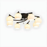 Dining Room Nordic Ball Semi-Flush Mount Light 3-Light Image - 5