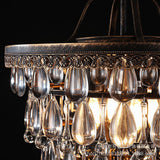 Dining Room Vintage Cone Crystal Pendant Chandelier Image - 3