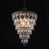 Dining Room Vintage Cone Crystal Pendant Chandelier Image - 6