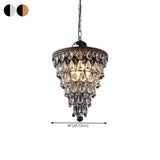 Dining Room Vintage Cone Crystal Pendant Chandelier Image - 9