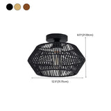 Dining Room Woven Rope Mini Semi-Flush Mount Light #size