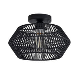 Dining Room Woven Rope Mini Semi-Flush Mount Light Image - 6